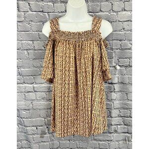 Chico's Size 2 Tribal Swirls Cold-Shoulder Top L 12